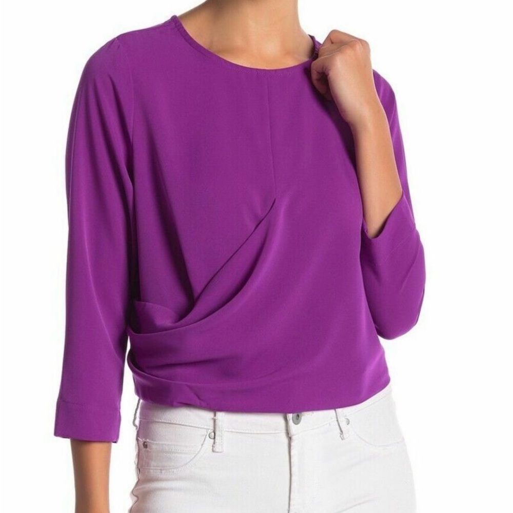 Code x Mode Women’s Side Drape 3/4 Sleeve Blouse Sz Small